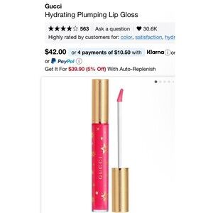 Gucci Hydrating Plumping Lip Gloss #414 NEW